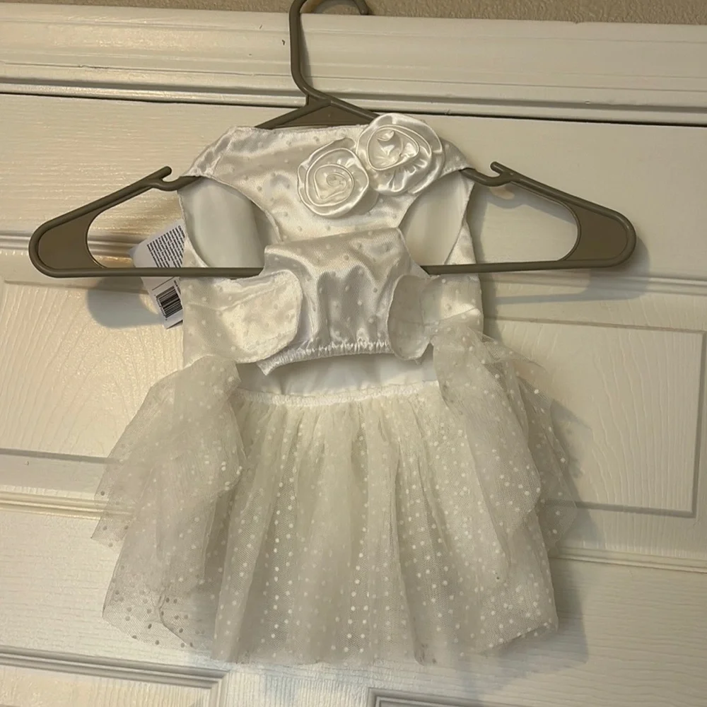 White Polka Dot pet dress